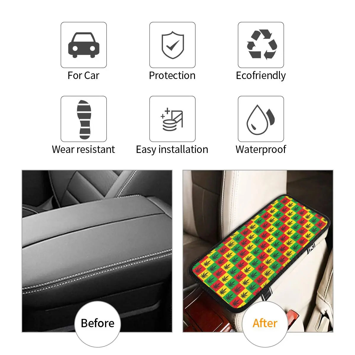 TheStoneyCrew™ Cannabis Leaf Car Armrest Cover